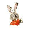 Cute Japanese Style Rabbit Brooch With Sparkling Crystal Accents Stylish Brooch Pin For Scarf Or Clothing Decoration