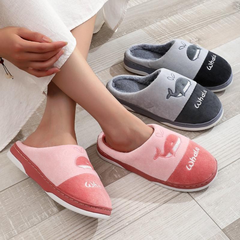 Wholesale Cotton Slippers Cartoon Fish Couple Home Two-tone Sole Anti-slip Slippers