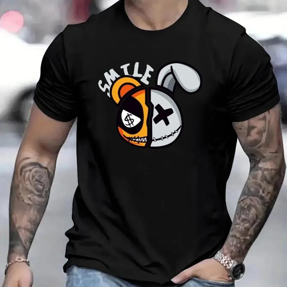 

Футболка, футболка с рисунком Мужская летняя одежда, мужская одежда Футболки с рисунком Мужская одежда Футболка Harajuku большого размера XXXXXL чёрный