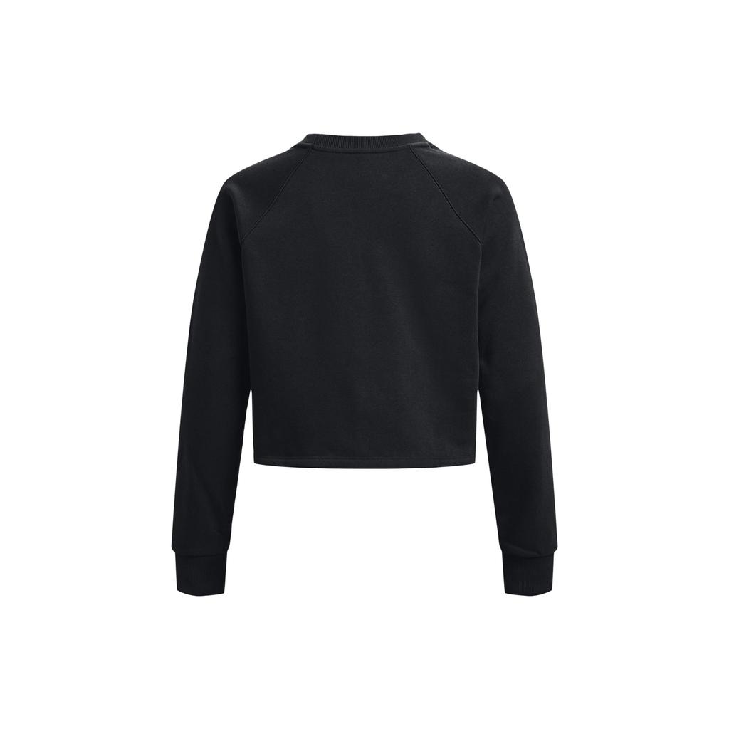 Under Armour Terry Crop Solid Color Pullover Short Sleeve T-Shirt Women Tops Black 1378650-001