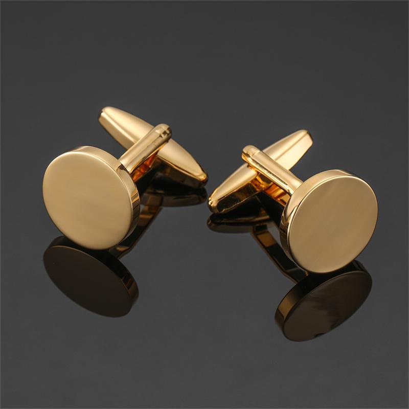 Classic Men's French Shirt Cufflinks High Quality Round Laser Metal Cuffs Buttons Business Suit Accessories, Jewelry Wholesale