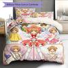 Cardcaptor Sakura Sakura Kinomoto & Magical  Pattern Bedding Home Decoration Festival Gift (1 * Duvet Cover + 2 * Pillowcase, Without Core)