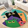 1 Stück bunte Katzen Büro runder Teppich, unter Bürostühlen Schlafzimmer Wohnzimmer Heimdekoration, Zimmer Deko