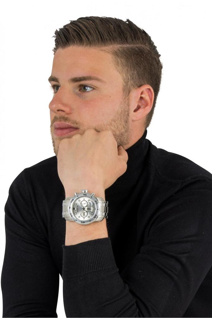 Invicta Pro Diver Quartz 48mm Rustfritt Stål Sølv Offisiell Import Klokke, Kasse, Sølv, Lenke, Skive, 0071, Herre,