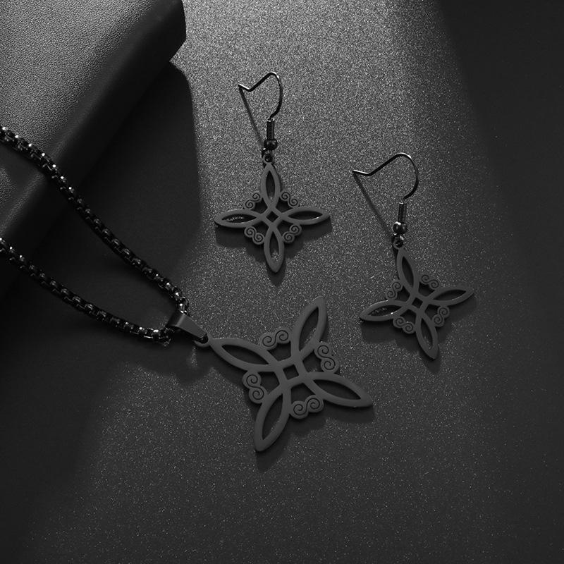 

Модная колдовская подвеска «Узел ведьмы» в европейском и американском простом и универсальном стиле, из нержавеющей стали, кулон, титановая сталь, подвесное украшение