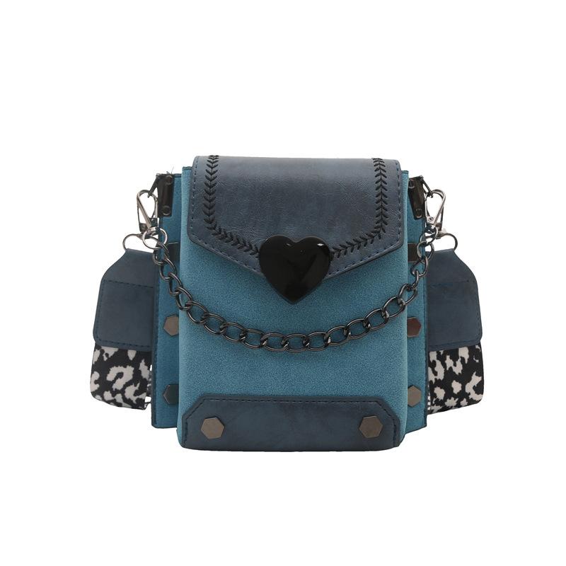 

New women s bag fashion chain vertical small square bag trend shoulder bag spring and summer broadband messenger bag синій
