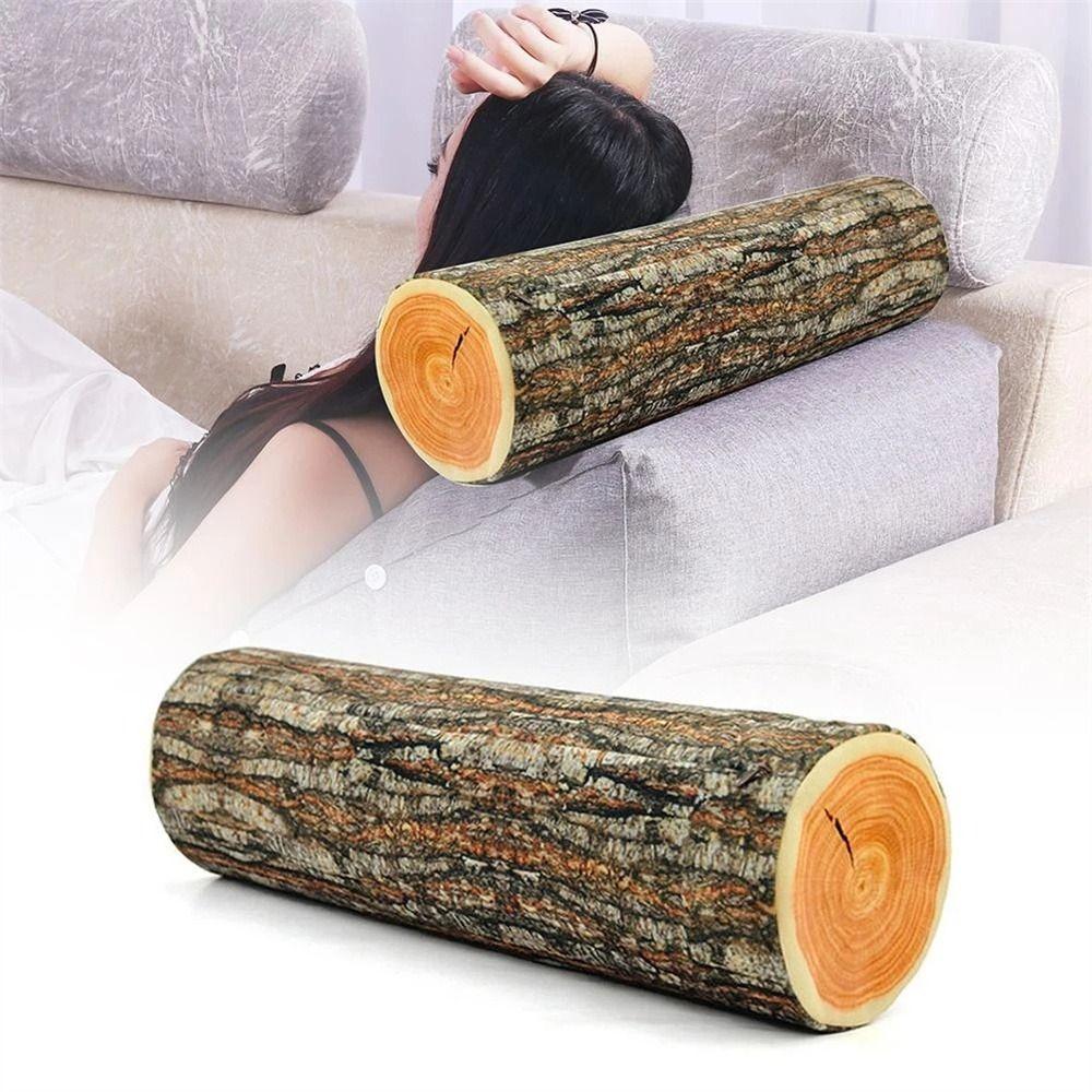 Tree Stump Stump Stuffed Doll Stump Shaped Plush Toys Woods Grain Plush Toy Decorative Pillows