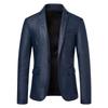 Fashion Men Leather Suits Jackets Formal Blazers Coats Good Quality Male Slim Business Casual Pu Leather Blazers Jackets