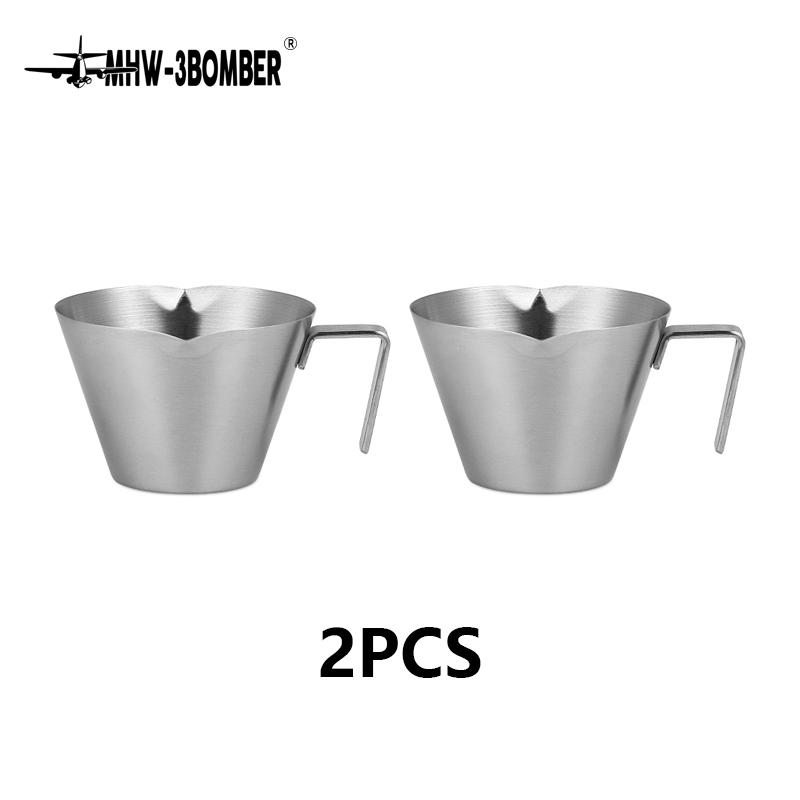 MHW-3BOMBER Nerezová odměrka na espresso s rukojetí 2/3 kusy SEspresso šálky 100 ml Domácí barista Kávové příslušenství