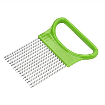 Taglia Cipolla Portatile in Acciaio Inossidabile Ago di Fissaggio Ago per Bistecca per Uso Domestico in Cucina (verde)