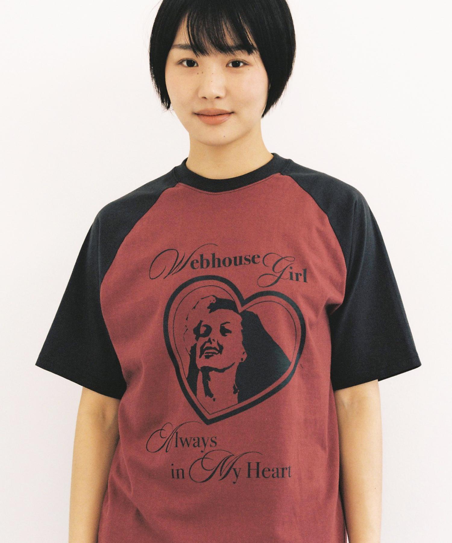Web House Web Girl Forever Raglan Tee - Charcoal/Burgundy Charcoal/L