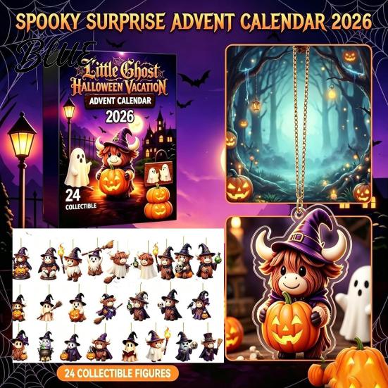 Saisonale Wanddekorationen mit Raum 24-Tage-Kalender 2026 Halloween Adventsüberraschung Countdown Zubehör Acryl
