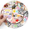 50PCS Pet Friends Graffiti Stickers - Cute English Phrases for Phone Cases & Luggage.