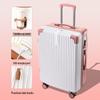 HANDUNYOU Durable Aluminum Frame Luggage with USB Port and Cup Holder