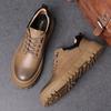 Men oxfords shoes lace up Fashion Casual Shoes Round Toe Thick Sole Leather flats men outdoor Business trend Shoes