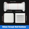1" Through Wall Ventilation Kit Passive Air Intake Exhaust Set with Louver Grille, Universal Wall Vent for Home Bathroom Kitchen