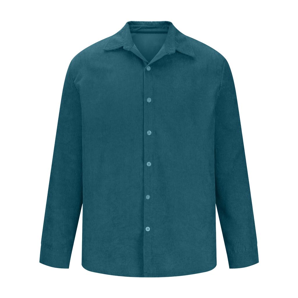 Men's Cotton Shirts Long Sleeve Casual Button Down Textured T-Shirt Loose Vacation Beach Lightweight Topsrt