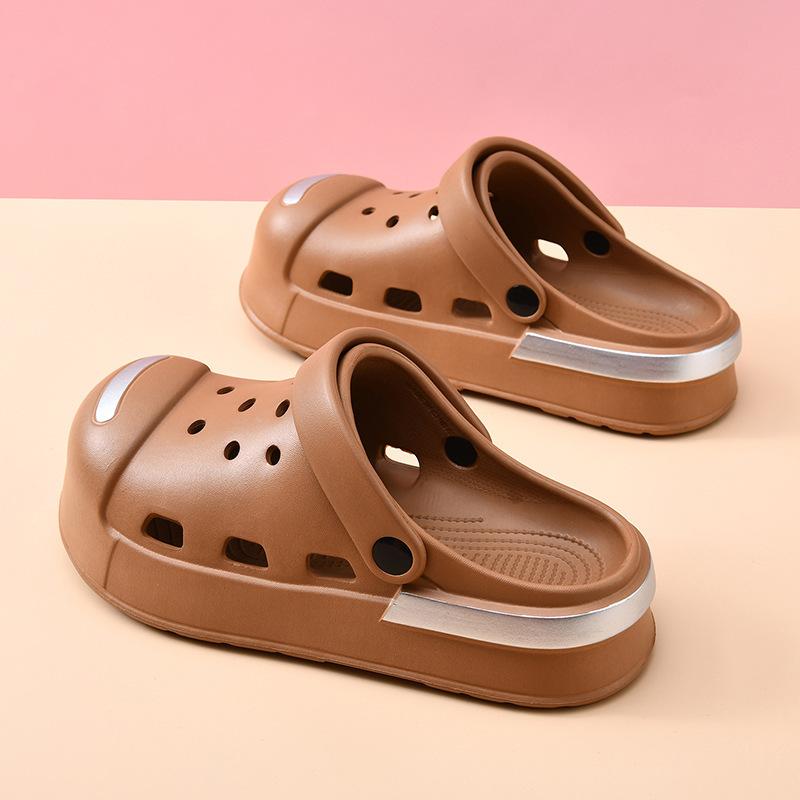 

Туфли с отверстиями женские летние высококлассные сандалии на толстой подошве дышащие сандалии EVA нескользящие и дезодорирующие пляжные сандалии для пар 44-45