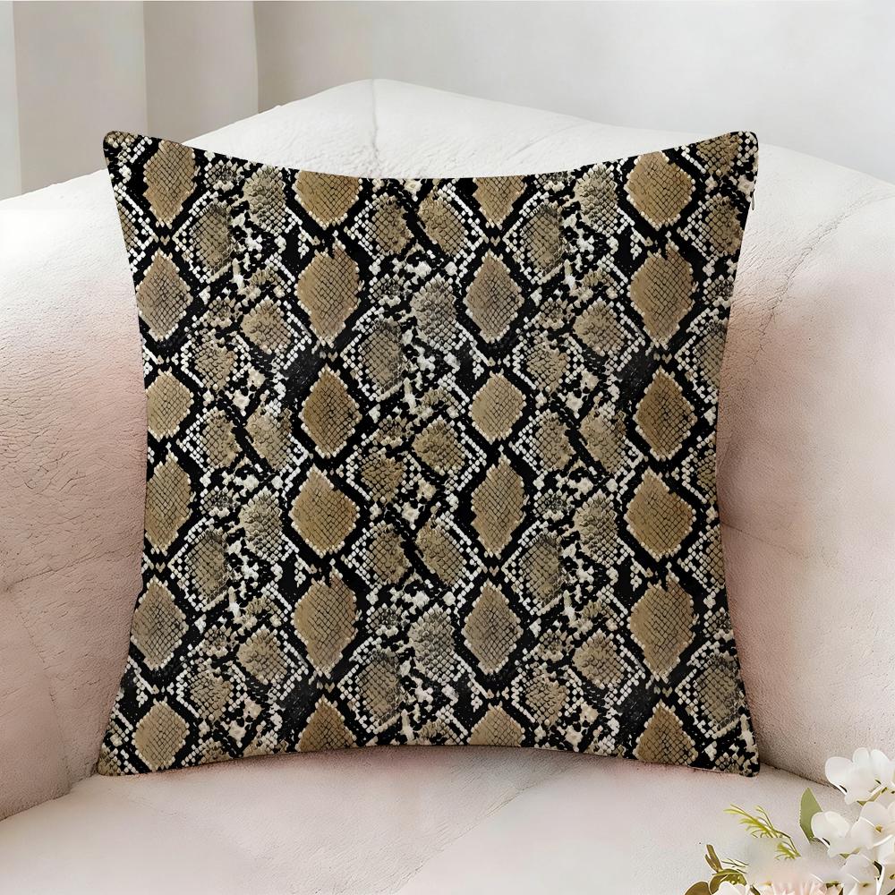 Snake Print Pillow Case Pillowcase, Double-sided Printed, Sofa Cushion, Bedroom Headboard Pillow