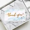 50pcs/ Pack Gold Textured Thank You Cards, Suitable For Weddings, Business, Party Invitations, Holiday Cards
