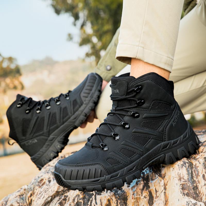 Men's Climbing Shoes Tactical Boots Waterproof Military High Quality Motorcycle Hunting Hiking Shoes Breathable Boots