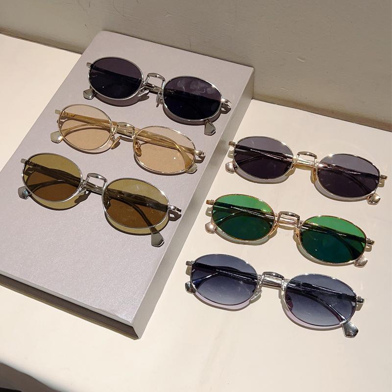 JYL TS Sunglasses UV Protection Small Ellipse Metal/3608