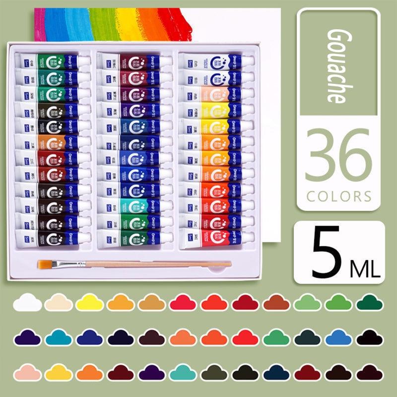 Gouache Paint Set Watercolor Tubes (0.17 Oz, 5 Ml) Rich Pigments Non Fading Washable Paints for Artist Hobby Painters