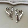 925 Sterling Silver Vintage Earrings For Women Trendy Simple Retro Heart Earring Jewelry Prevent Allergy Party Accessories Gift