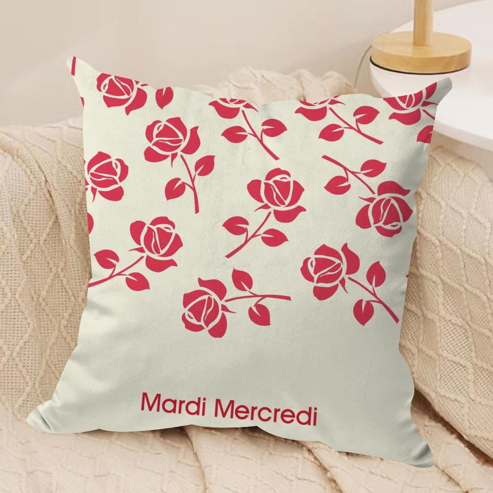 Luxury MMardi MMercred Cushion Cover Soft Plush Throw Pillow Cover DoubleSided Decorative Case Sofa Bedroom Home Decor