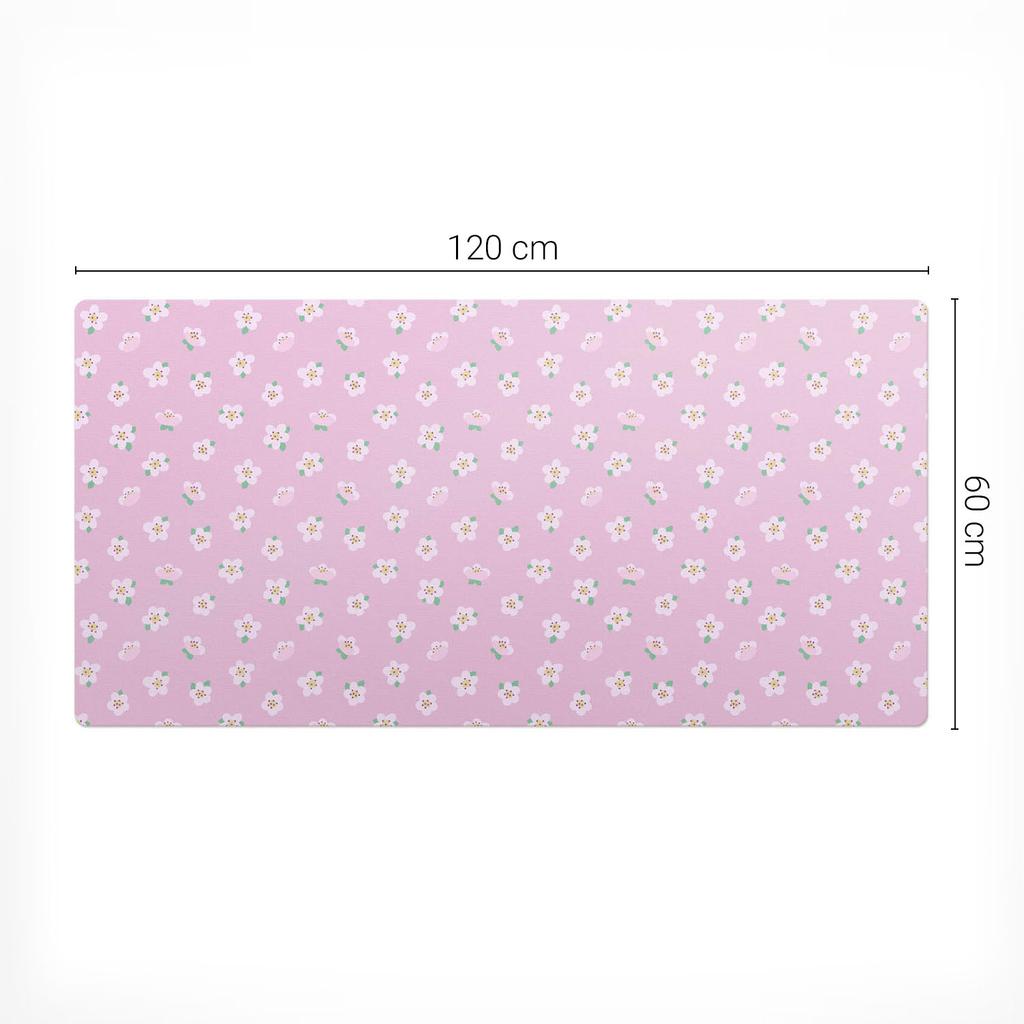 Non-slip Desk Mat with Floral Pattern Pastel Pattern 120X60 Cm
