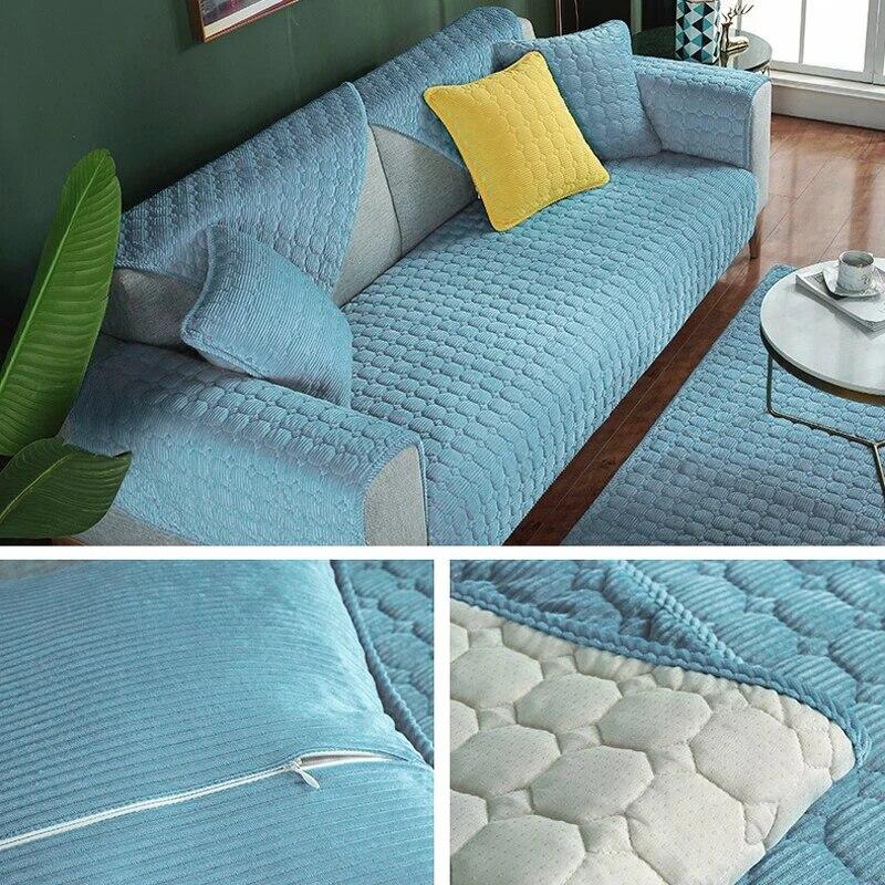 

Утолщенное плюшевое полотенце для дивана, европейский универсальный чехол для дивана, нескользящий чехол для дивана, полотенце для дивана для декора гостиной, подушка 70x70cm