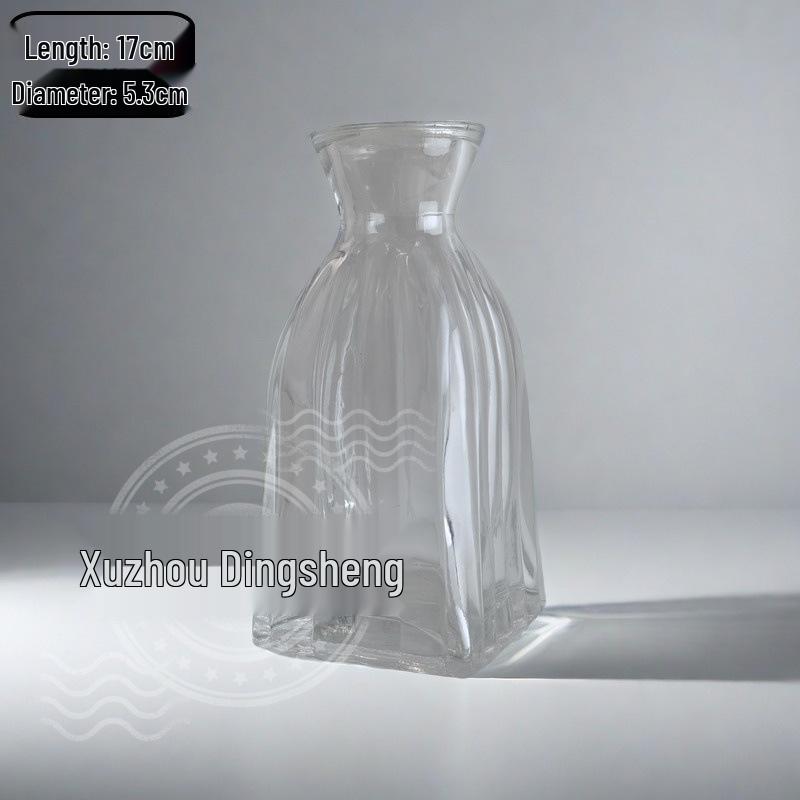 High-End Retro Glass Vase Set: Floor-Standing Transparent Ornaments In Soft Ins Style