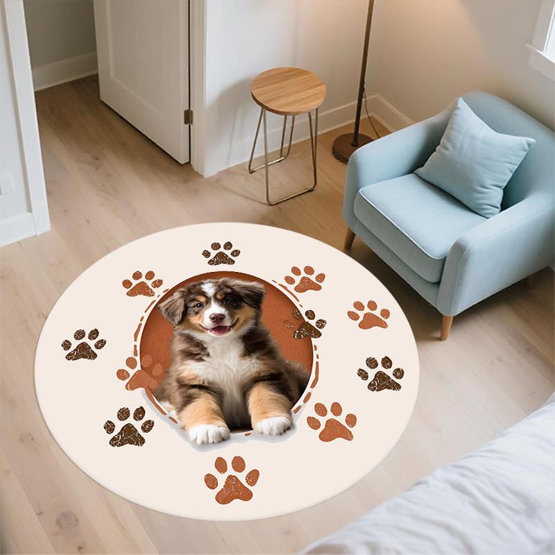Bernese Mountain Dog pattern round rug, Carpet Rug for Living Room Bedroom Sofa Playroom Decor, Non-slip Floor Mat, Holiday Gifts and Birthday Gifts