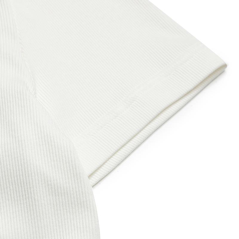 FILA White Fashion Classic Simple Basic Trendy Casual Versatile Comfortable Slim Knit Short Sleeve T-Shirt Women tops Cloud-White F11W623121FWT