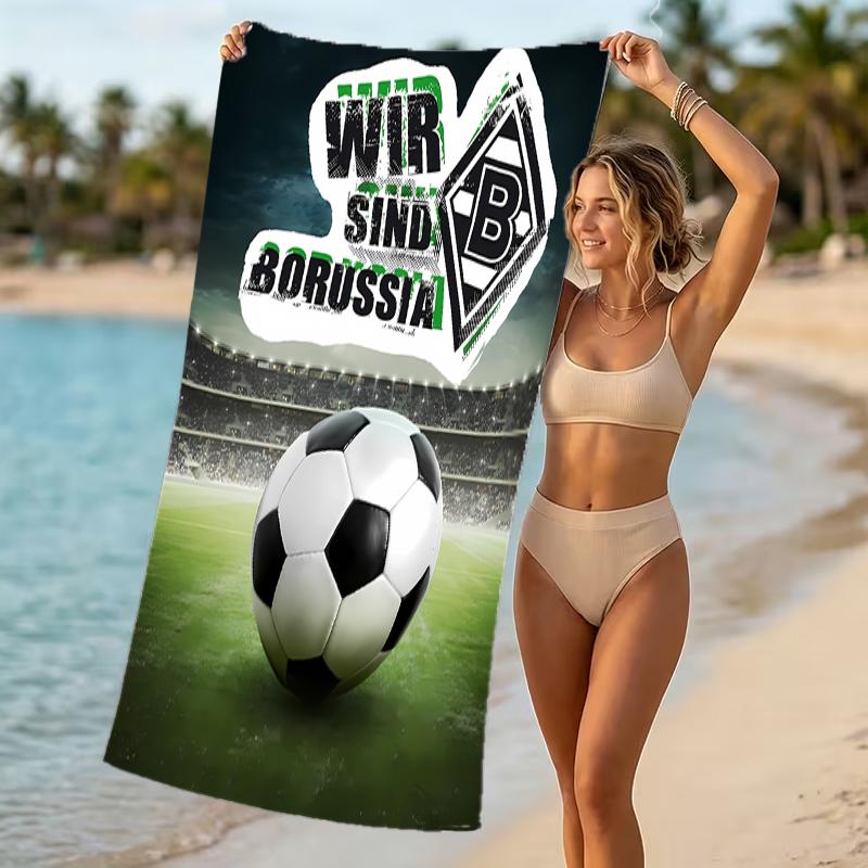 Beach Towel with Borussia Monchengladbach logo Pattern - soft,absorbent,machine washable Lightweight&Modern,swimming,Travel Essentials