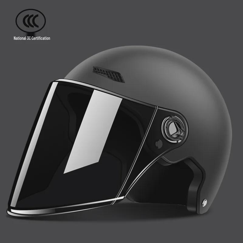 

Сертифицированный 3C всесезонный шлем для электромобиля для мужчин и женщин - Защитный полушлем HD для мотоциклов One Size
