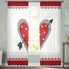 Valentinstag-Vorhänge mit rotem Herz und Pfeil, moderne Tüllvorhänge für Wohnzimmer, Schlafzimmer, Küche, Fenster, transparente Vorhänge