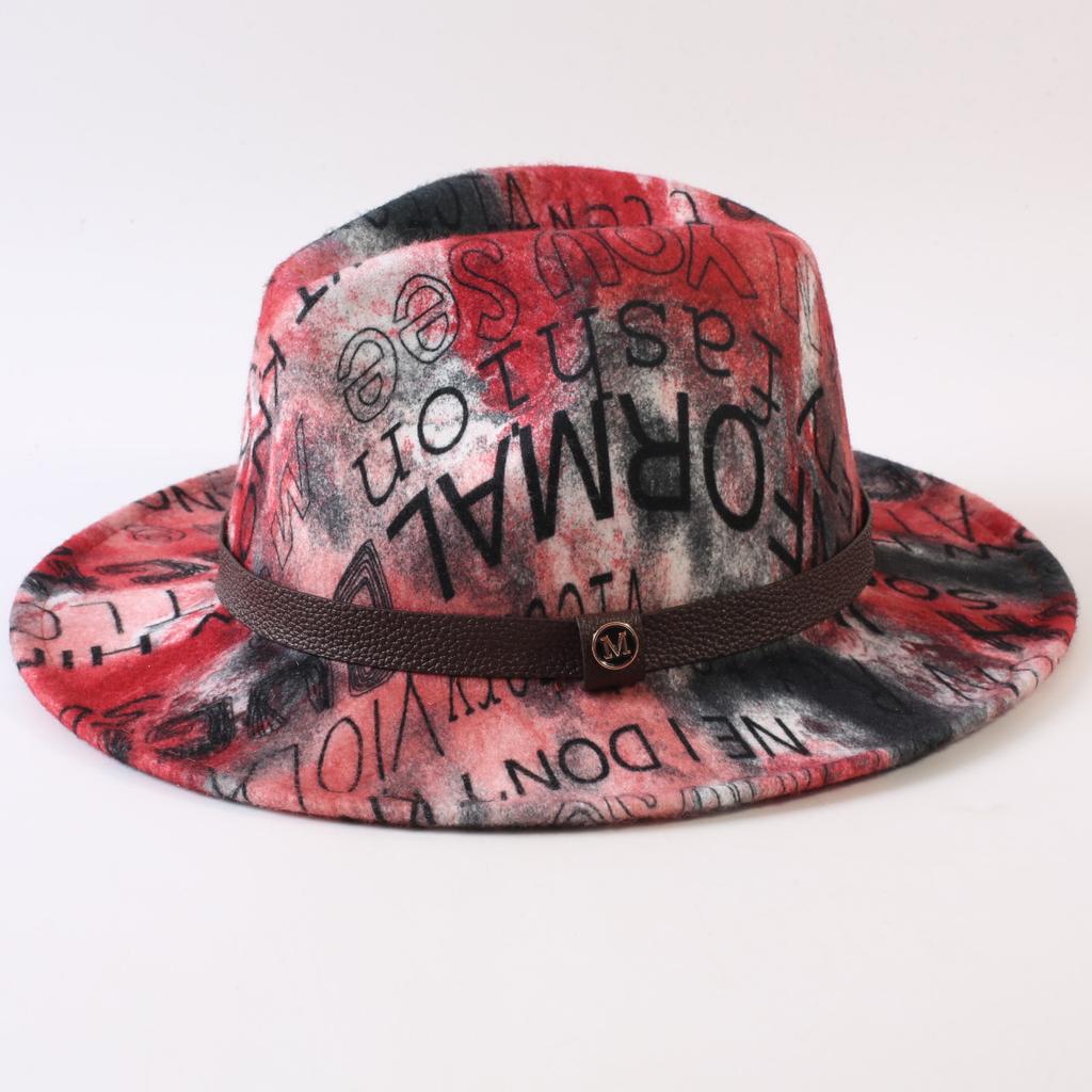 New European and American style letter printing fashion top hat men's and women's fashion jazz hat sunscreen sun hat