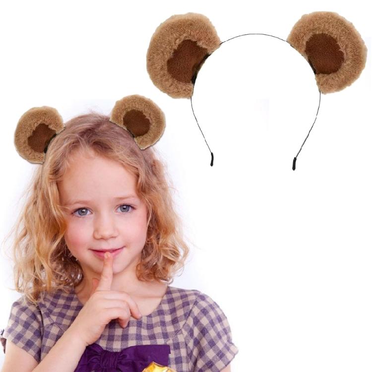 Stretchy Fabric Bear Ears Headwear Skin Friendly Hairband Decorative Hair Hoop Headdress For School Home Parties