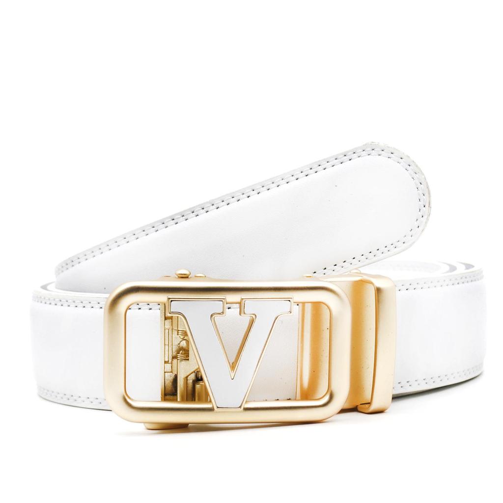 Špičkový pánský kožený pásek s automatickou přezkou z hovězí kůže - Všestranný módní doplněk