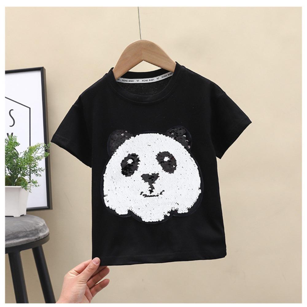 Children's short-sleeved T-shirt Panda Tiger boys casual sports T-shirt