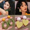 2025 New Retro Hong Kong Style Colorful Earrings: Luxury, High-End Studs, Exaggerated Fashion for Women