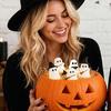9PCS Glow in Dark Halloween Luminous Mini Ghost Statue Micro Landscape Decor Set  Flower Pot