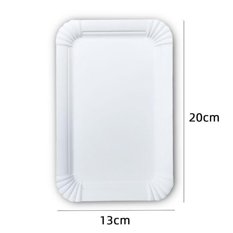 OIMG Disposable White Rectangular Bamboo Paper Plates