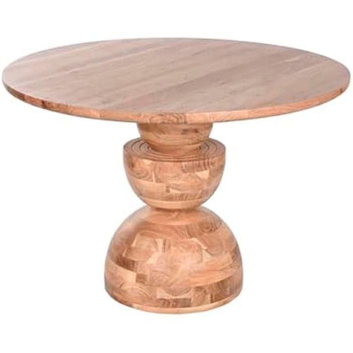 Table de Salle à Manger - HOME ESPRIT - Marron Naturel Acacia - 115 x 115 cm - Bois Massif - Carré