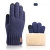 Wool Knit Touchscreen Gloves Men Winter Fleece Lined Thick Outdoor Cold Proof Warm Gloves