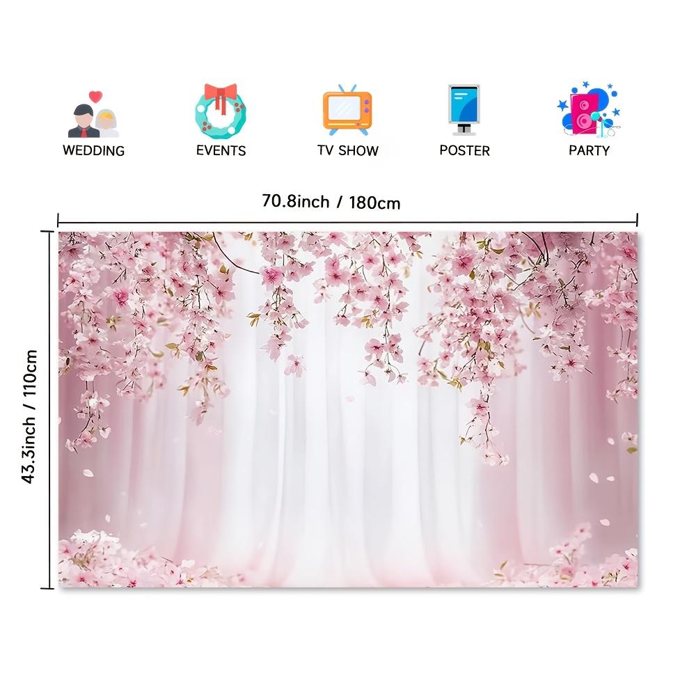 1Pcs Pink Cherry Blossoms Romantic Floral Decoration Background Wedding Backdrop Decorations For Photo Studio Photo Booth Party