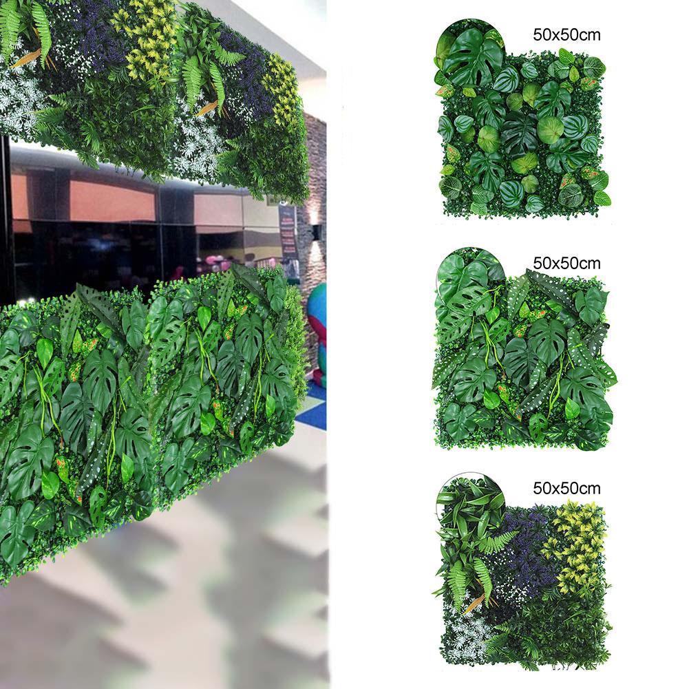 Planting Wall Artificial Plants Simulation Lawn Artificial Turf 50*50cm Accessories Decor Green Plastic Square
