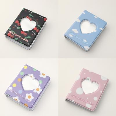 Album fotografico carino da 3 pollici con cuore a forma di cuore, custodia per foto Kpop, raccoglitore per biglietti da visita, portafotografie, 36 tasche