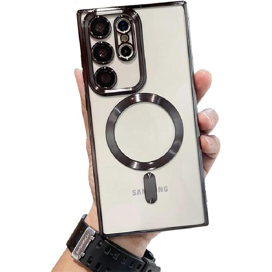 

Магнитный чехол для Galaxy Note 20 Ultra [Поддержка зарядного устройства Magsafe] Беспроводной Прозрачный с гальваническим покрытием Защита от царапин Ударопрочный Полная защита камеры Чехол-накладка для телефона чёрный